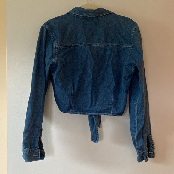 100% Cotton Jean Button-Down Vintage Embroidered Shirt - Picture 5 of 5